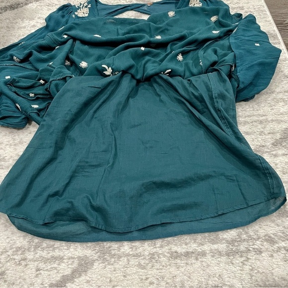 Free People Green Sweet Tennessee Embroidered Long Sleeve Dress - Picture 9 of 15